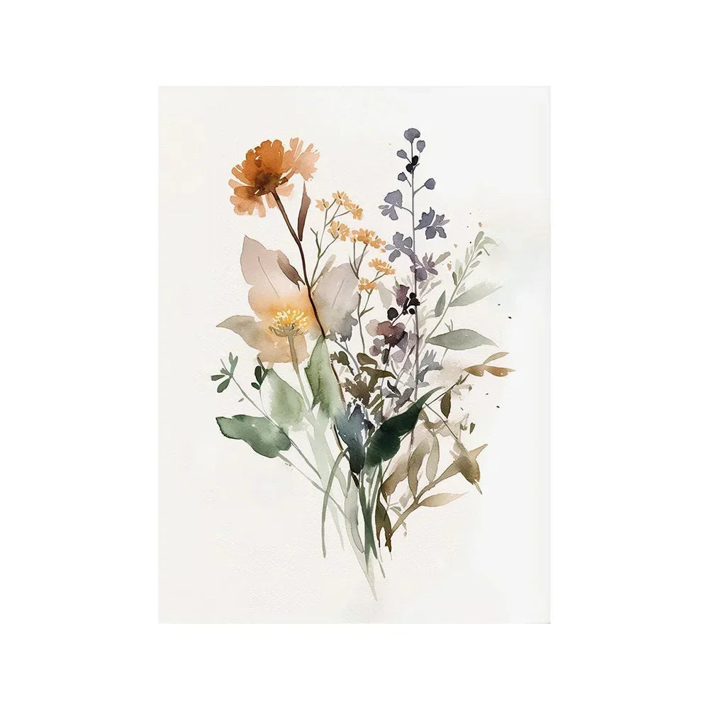 Scandinavian Watercolor Wall Art – Neutral Botanical Prints