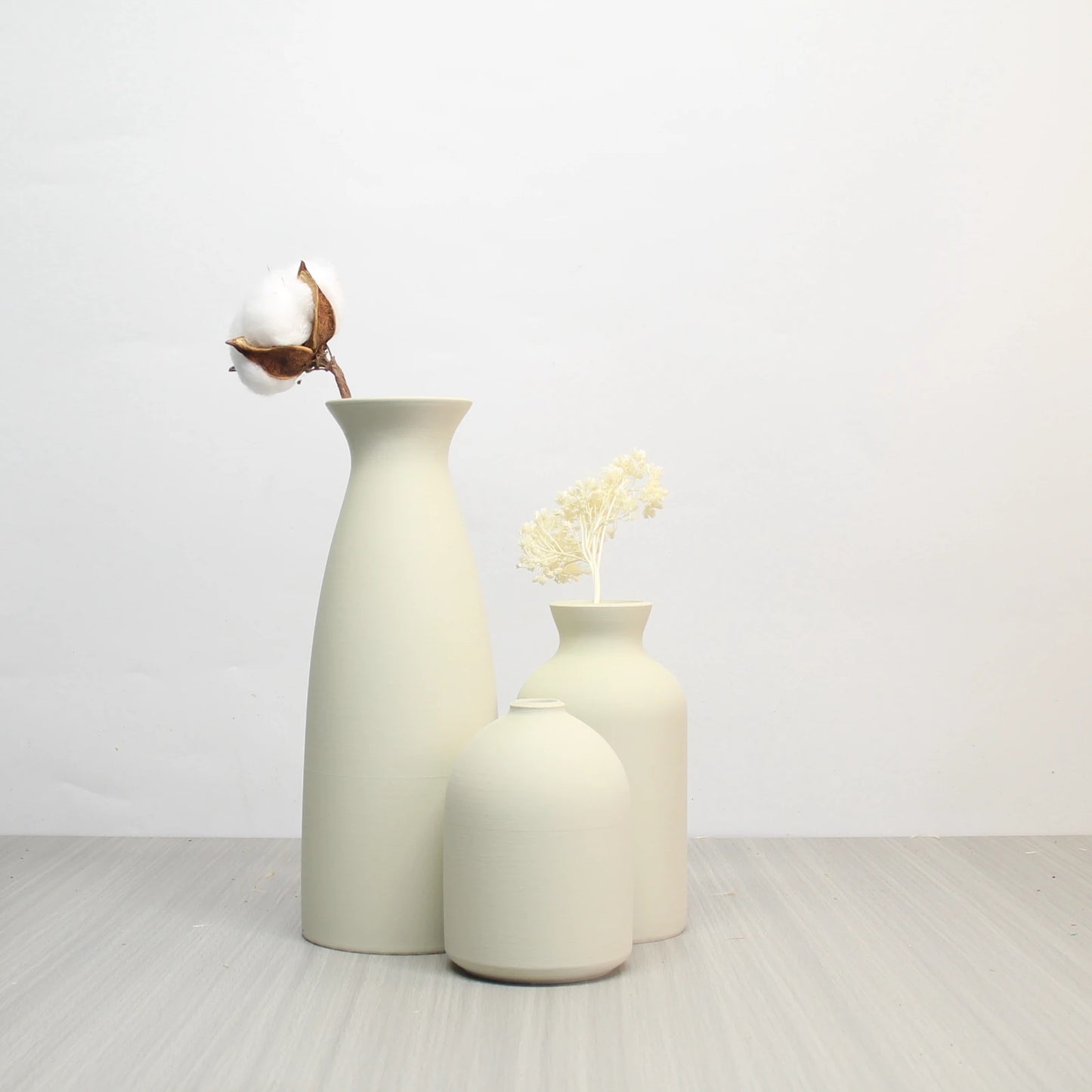 VintageGlow Vase Trio — Modern Ceramic Set