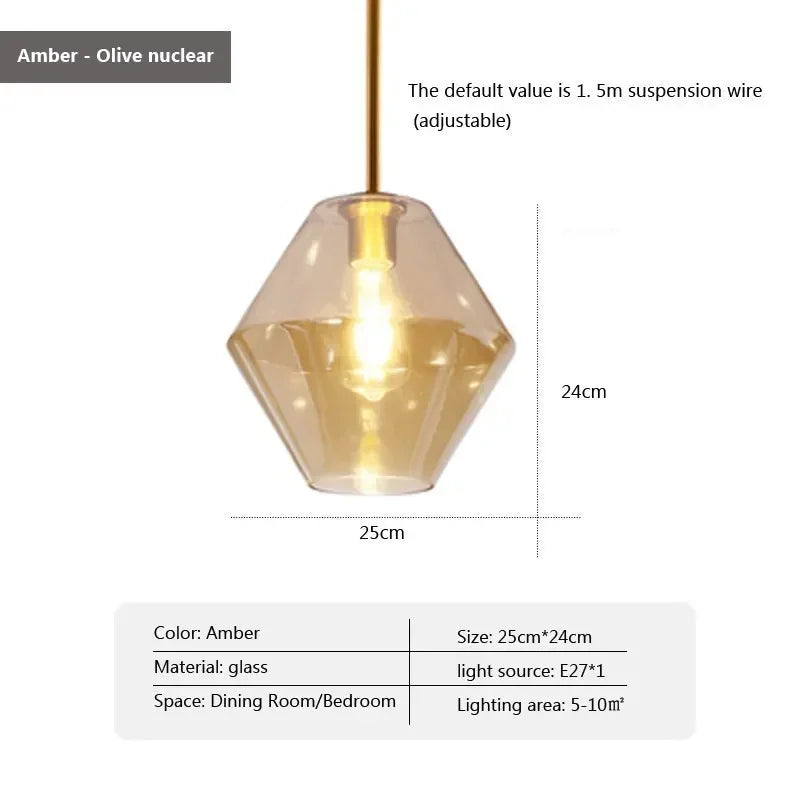 Nordic Glass Pendant Lamp | Modern Hanging Ceiling Light