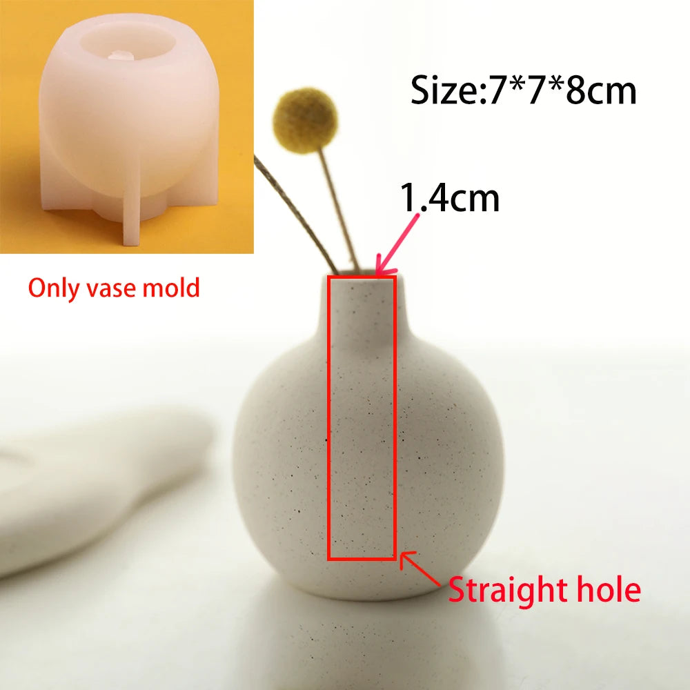 Aesthetic Cement Vase Duo