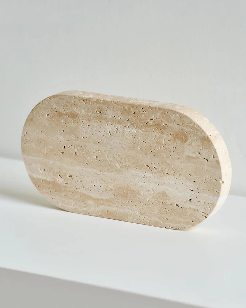 Travertine Vanity Tray | Decorative Bathroom & Kitchen Tray