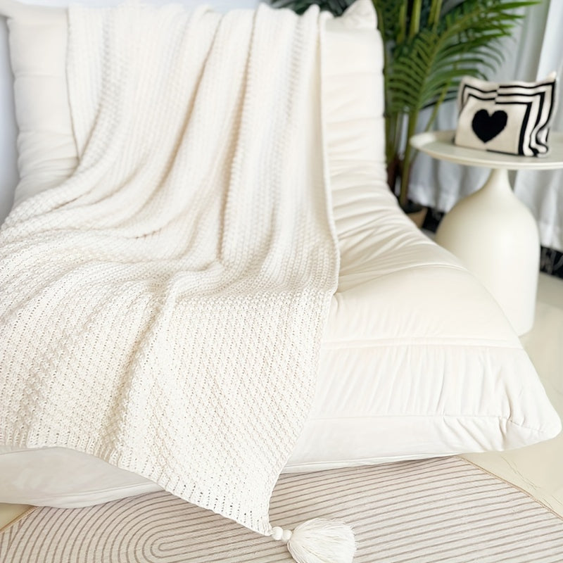 Boho Geometric Knit Throw Blanket – All-Season Soft Cozy Home Decor | Aesthetic Glow