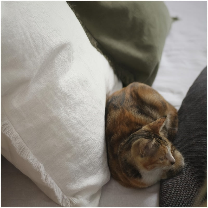 Boho Fringed Cushion Cover – Textured Decorative Accent