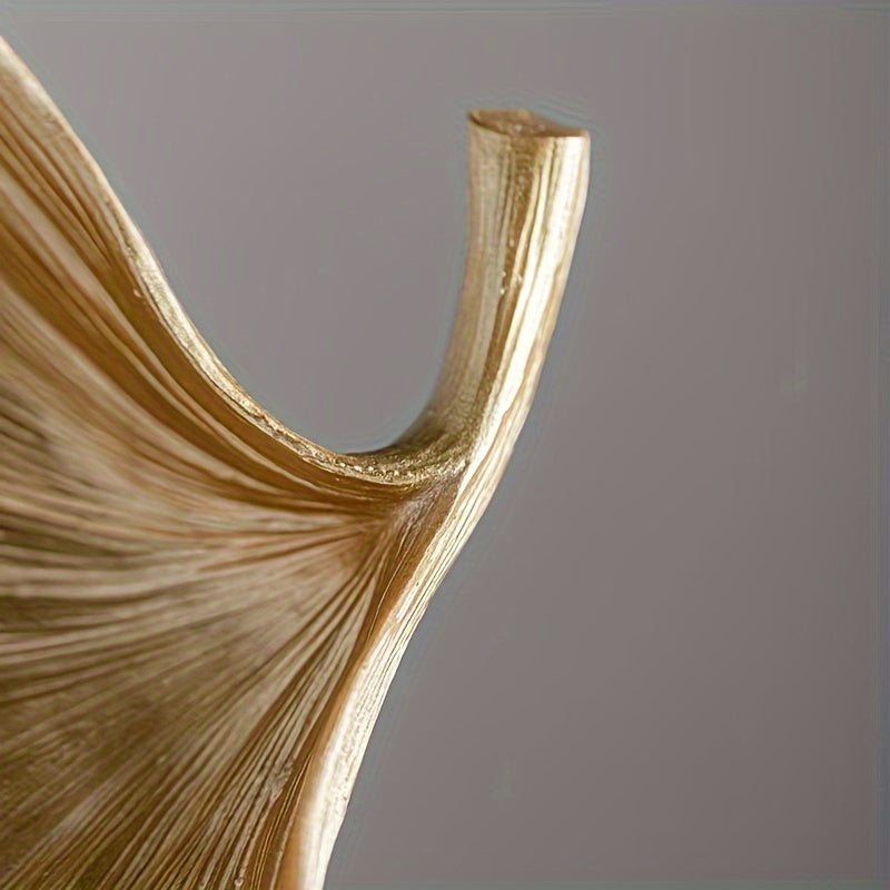 Art Deco Gold Leaf Decorative Tray — Modern Resin Display Dish