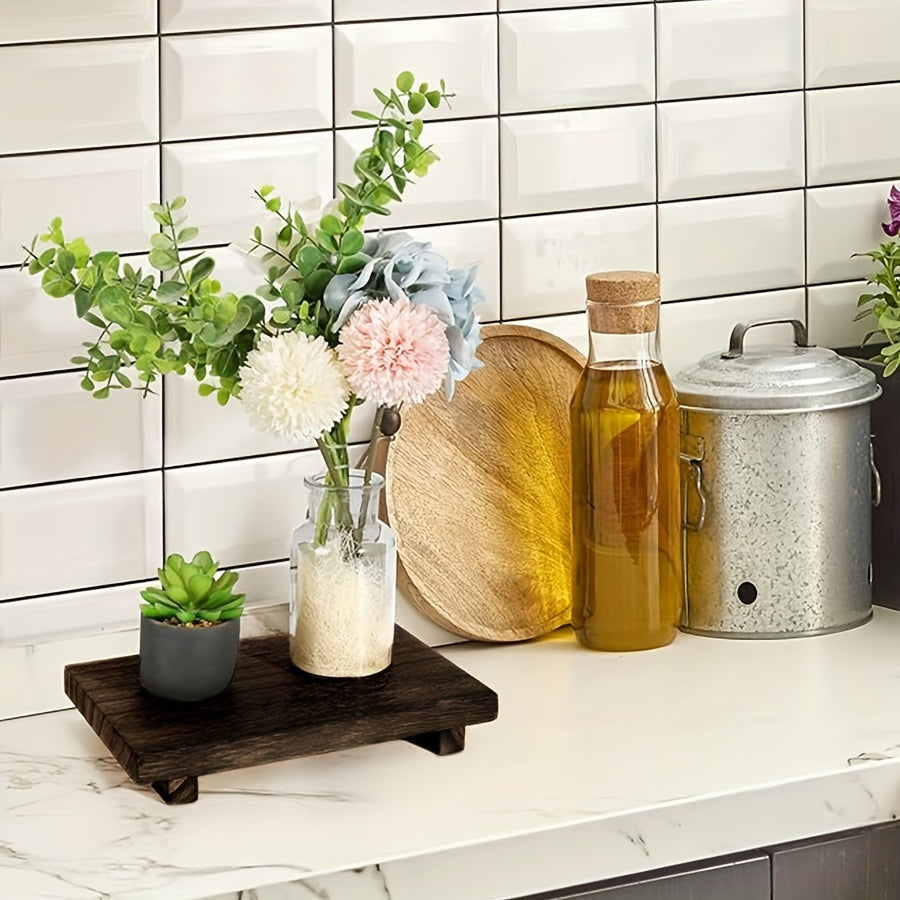 Vintage Wooden Log Tray – Rustic Decorative Display Dish