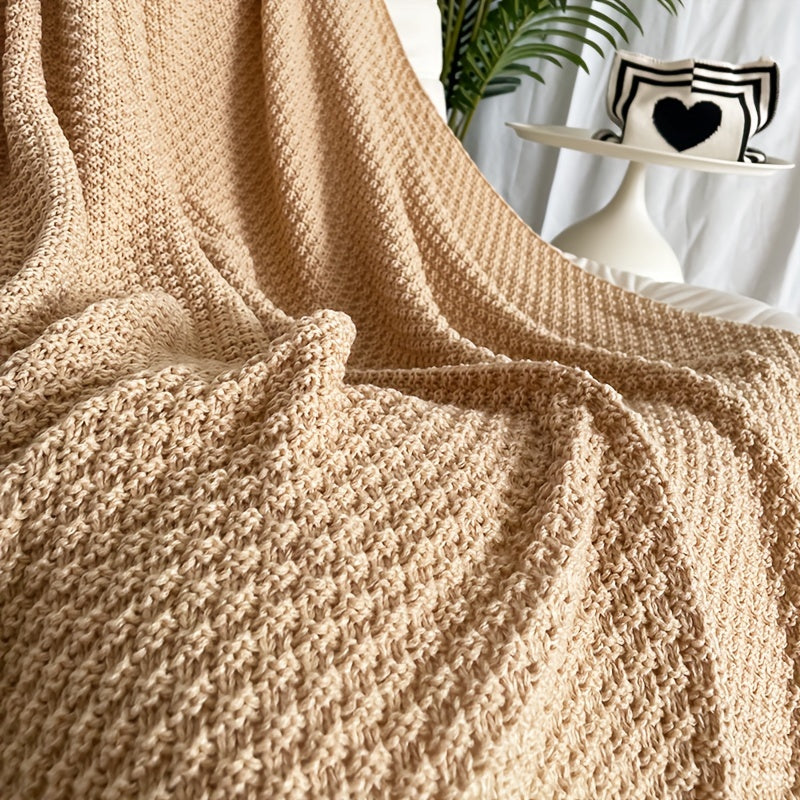 Boho Geometric Knit Throw Blanket – All-Season Soft Cozy Home Decor | Aesthetic Glow