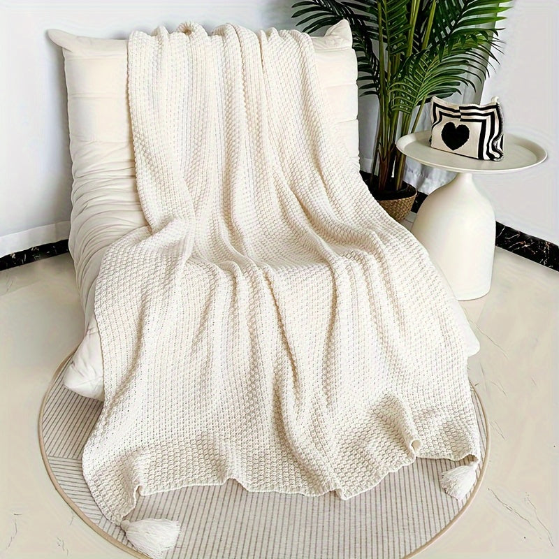Boho Geometric Knit Throw Blanket – All-Season Soft Cozy Home Decor | Aesthetic Glow