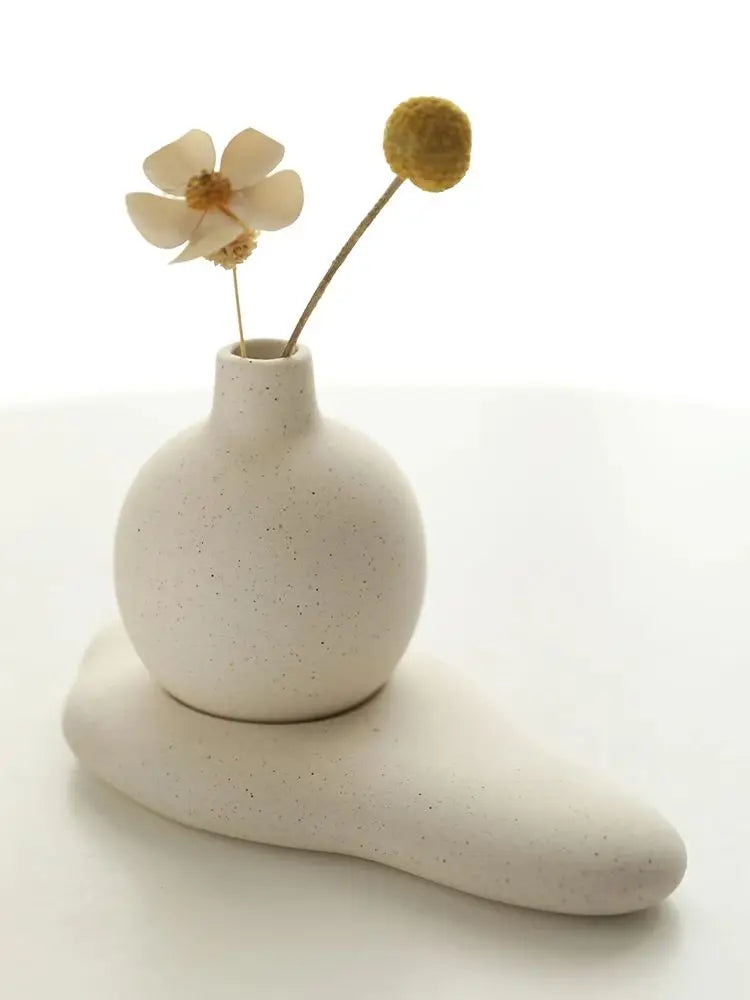 Aesthetic Cement Vase Duo