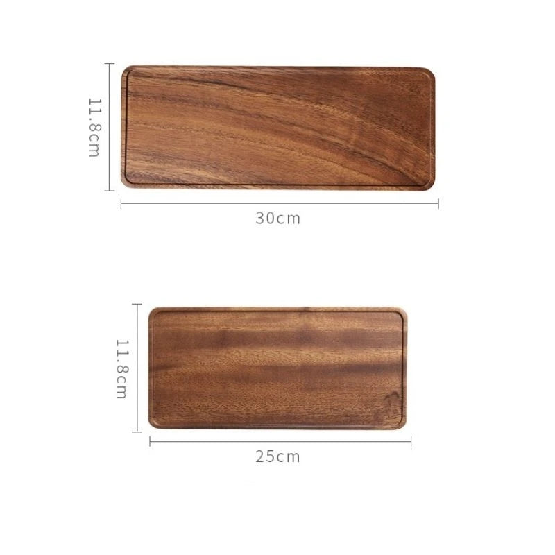 Solid Walnut Serving Tray – One-Piece Wood Board for Coffee, Tea & Snacks
