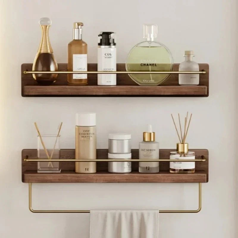 Bathroom Kitchen Shelf No-Punch Towel Rack