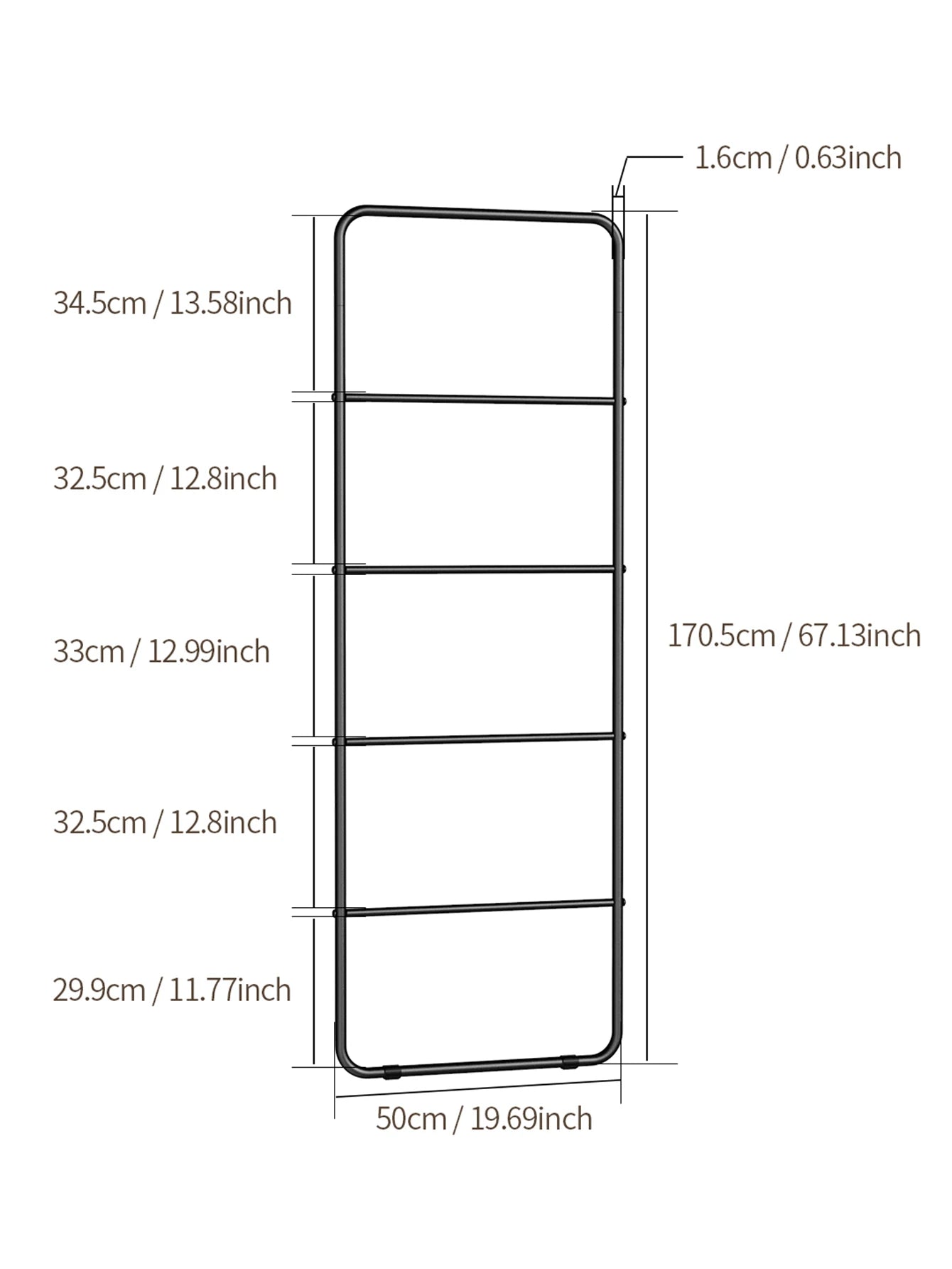 4-Tier Metal Towel Ladder Rack, Freestanding Towel Storage Shelf for Bathroom, Towel Drying Rack  Hanger Stand Accessories