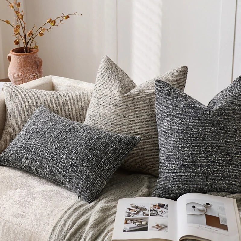Chenille Striped Decorative Throw Pillow Covers
