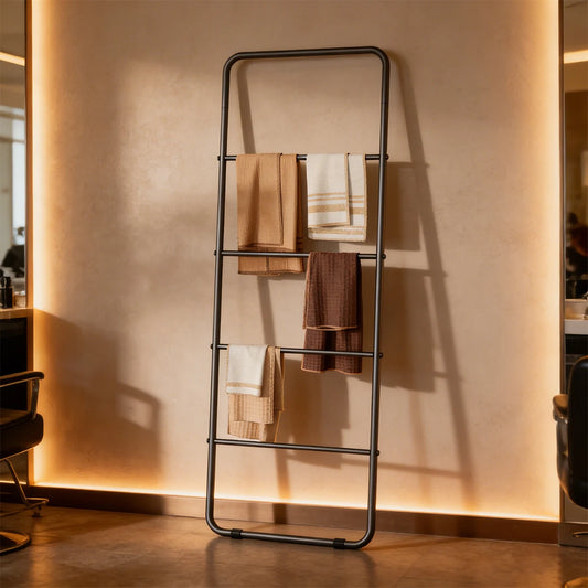 4-Tier Metal Towel Ladder Rack, Freestanding Towel Storage Shelf for Bathroom, Towel Drying Rack  Hanger Stand Accessories