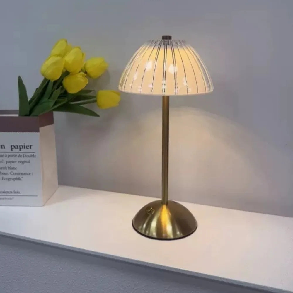 Nordic Cordless Touch Table Lamp – Gold Accent Lighting