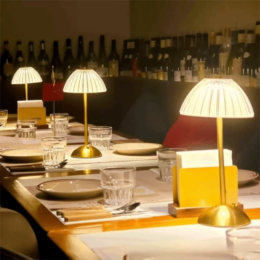 Nordic Cordless Touch Table Lamp – Gold Accent Lighting