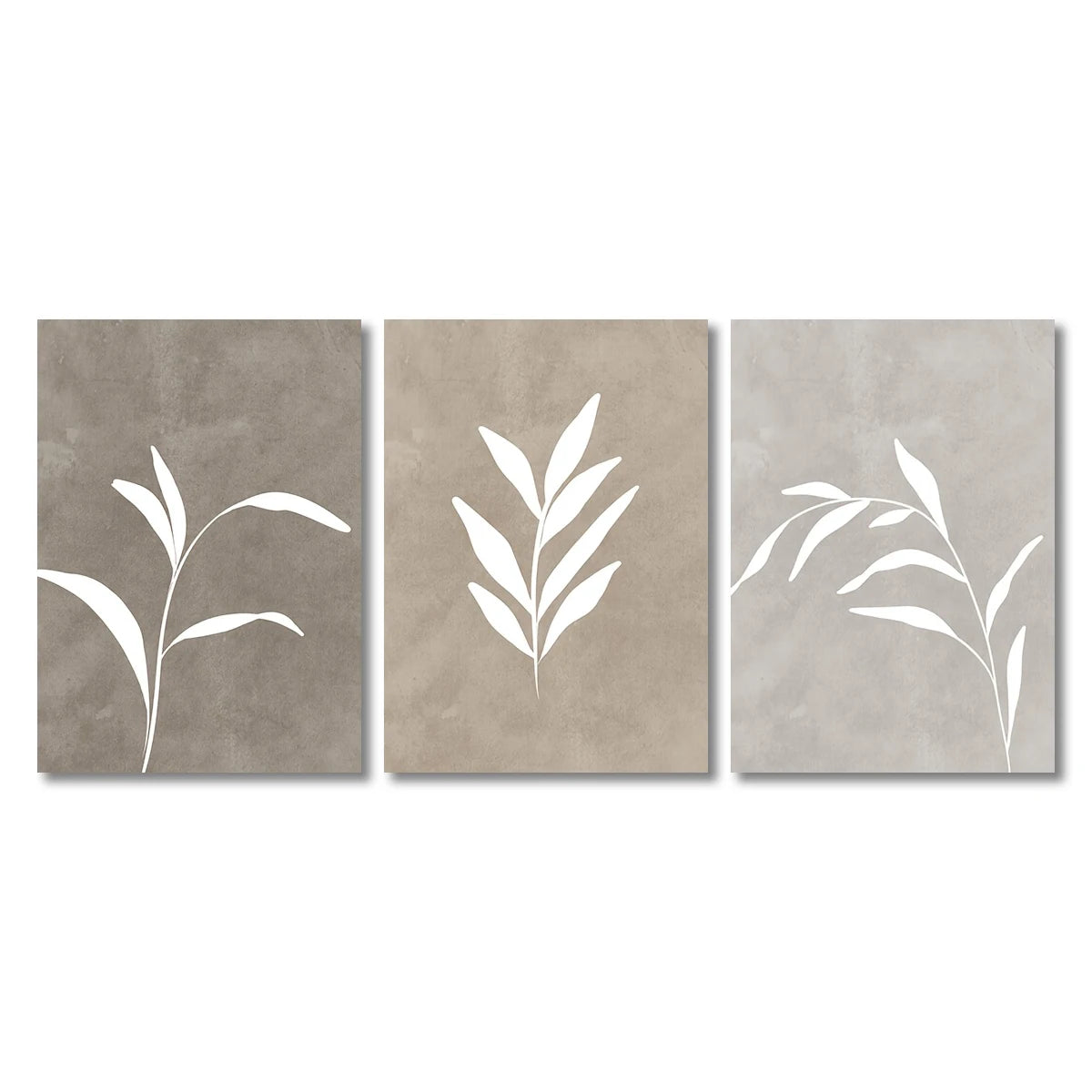 Neutral Fern Wall Art Set (3-Piece) – Warm Minimalist Decor