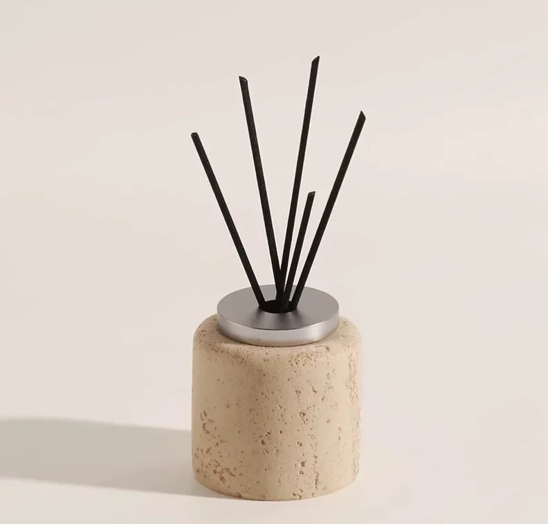 Limestone Bathroom Accessories Set — Toothbrush Holder, Soap Dispenser & Tray