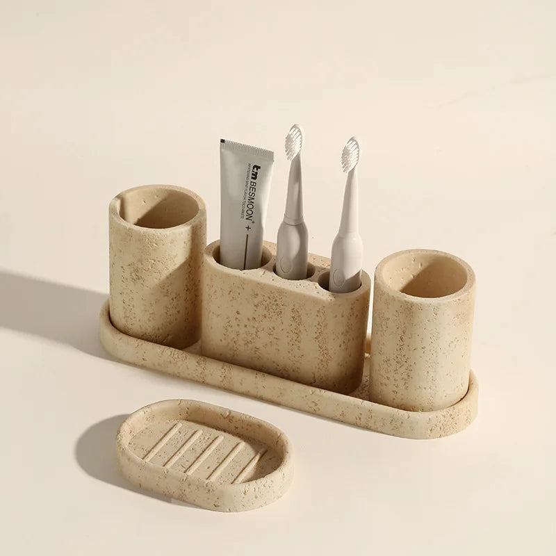 Travertine Bathroom Accessories Set 4 Piece