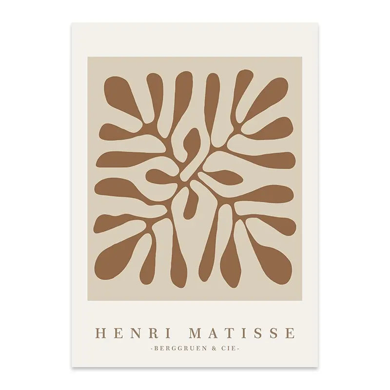 Boho Beige Matisse Line Art Print – Minimalist Canvas Wall Decor