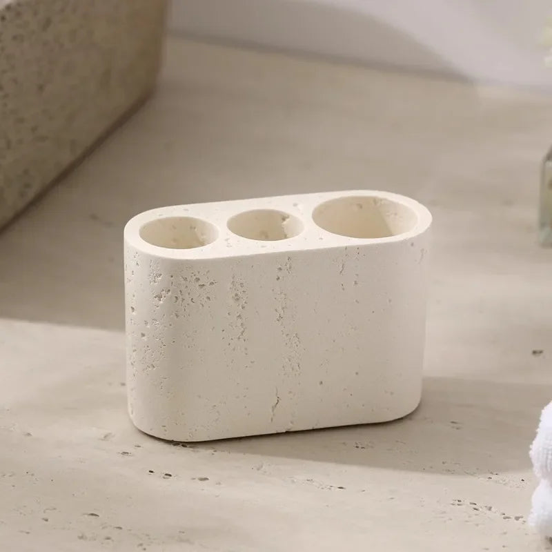 Stone Toothbrush Holder — Minimal Bathroom Organizer