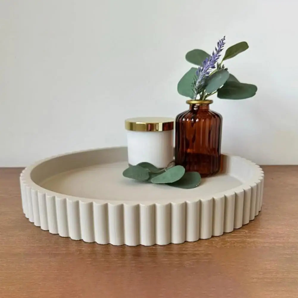 Round Decorative Resin Tray | Minimalist Coffee Table Tray