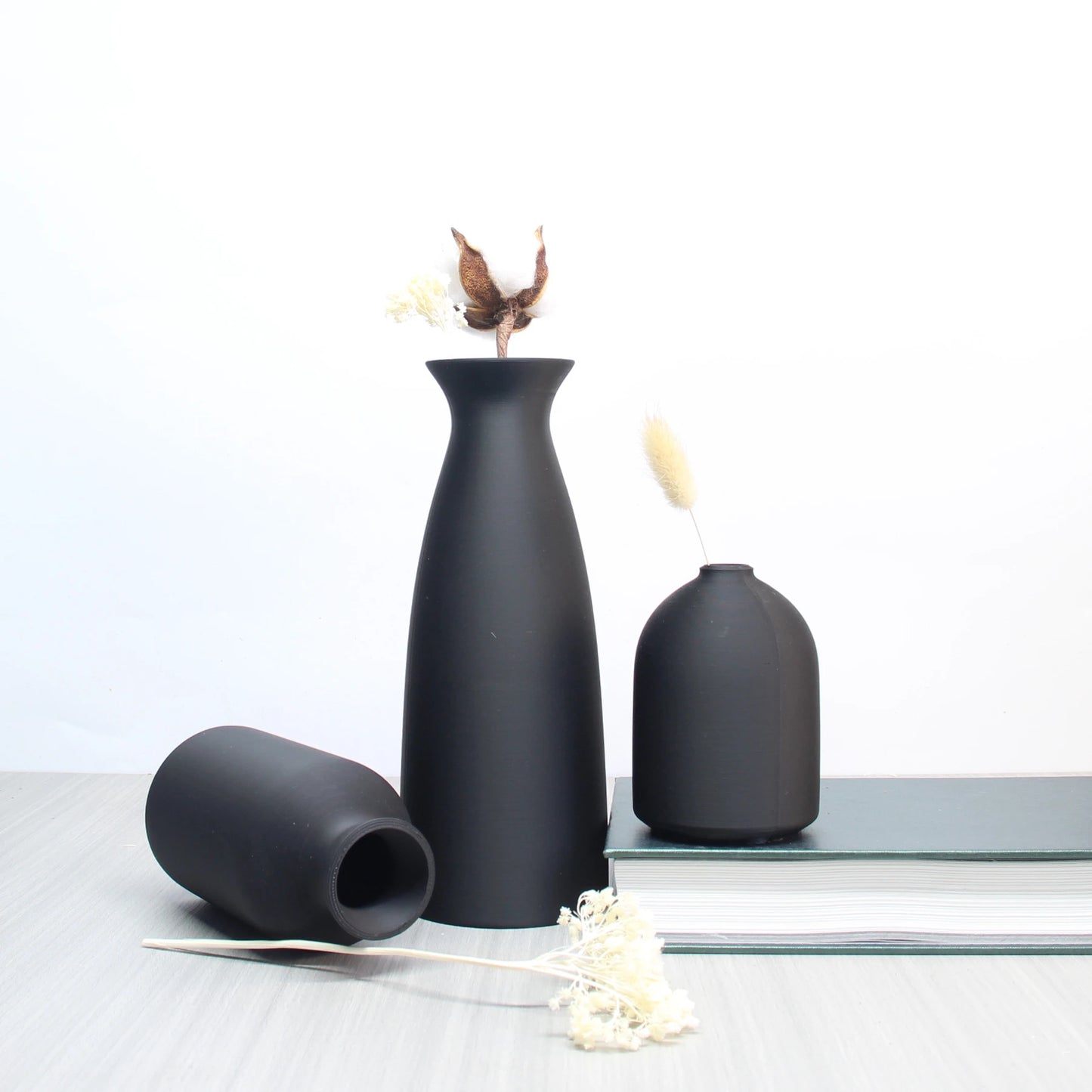 VintageGlow Vase Trio — Modern Ceramic Set