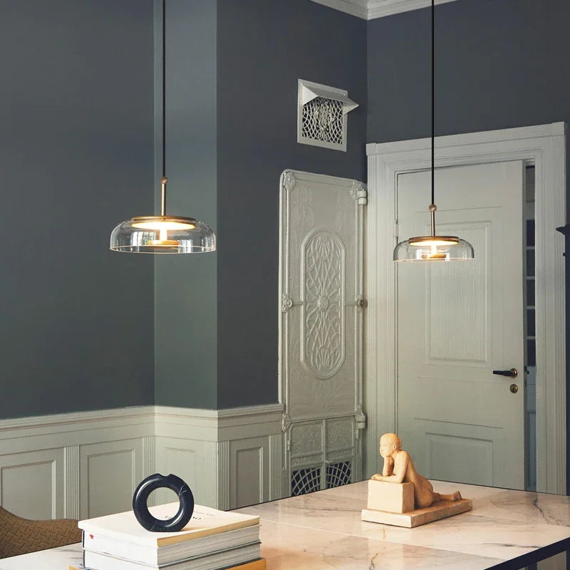Modern Glass Bowl Pendant Light | Nordic LED Hanging Lamp