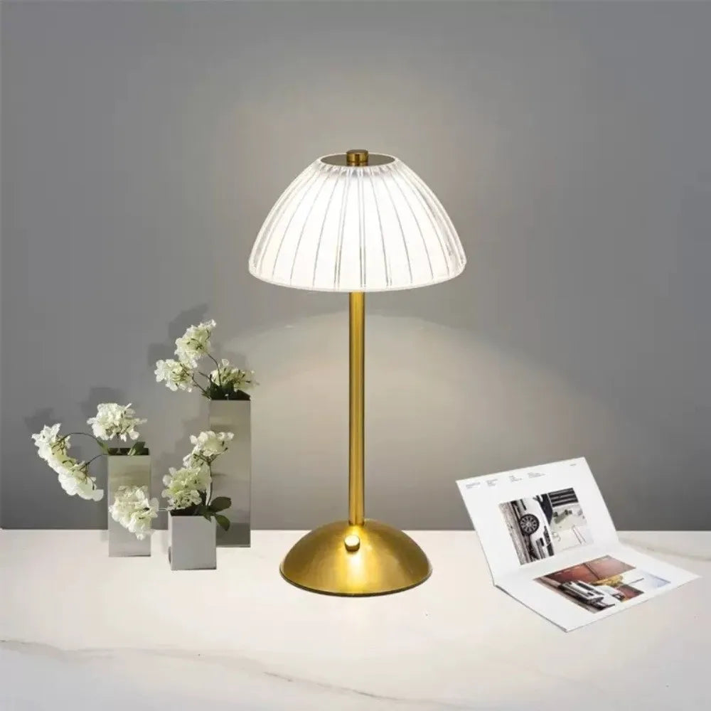 Nordic Cordless Touch Table Lamp – Gold Accent Lighting