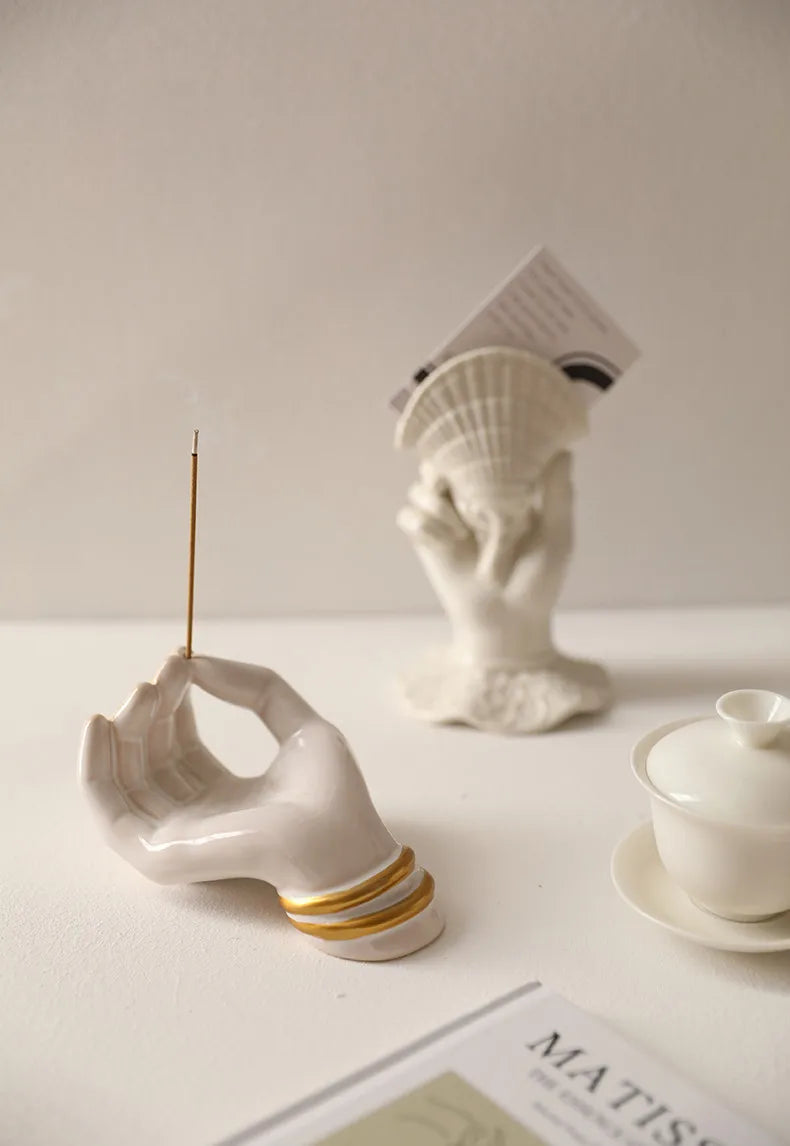 Serenity Palm Ceramic Incense Holder