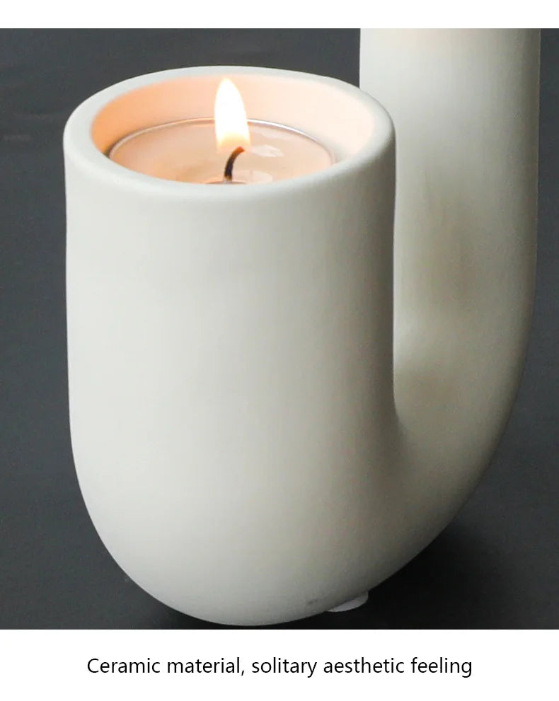 Nordic Ceramic Candlestick Holder