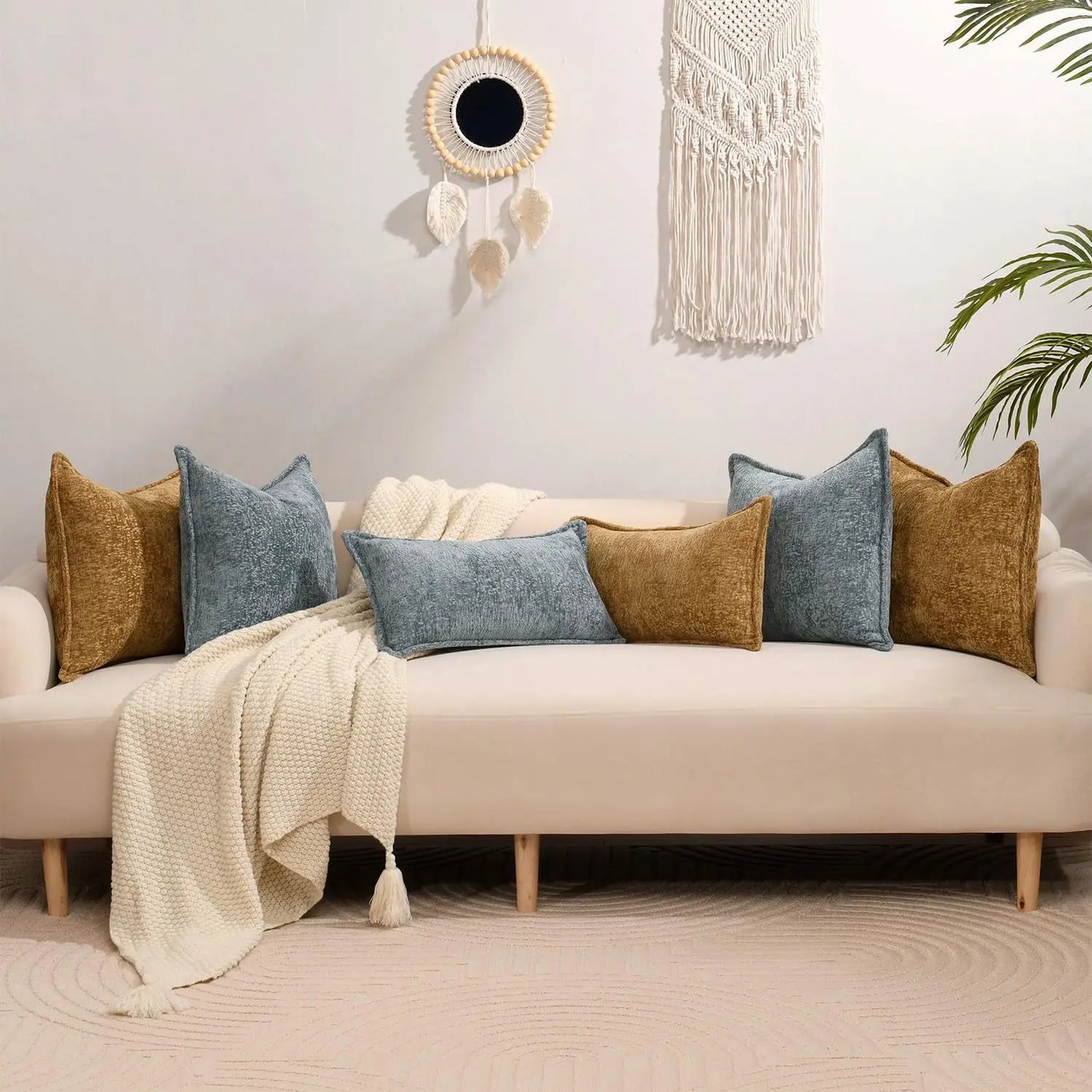 Nordic Chenille Cushion Cover – Green (Multiple Sizes)