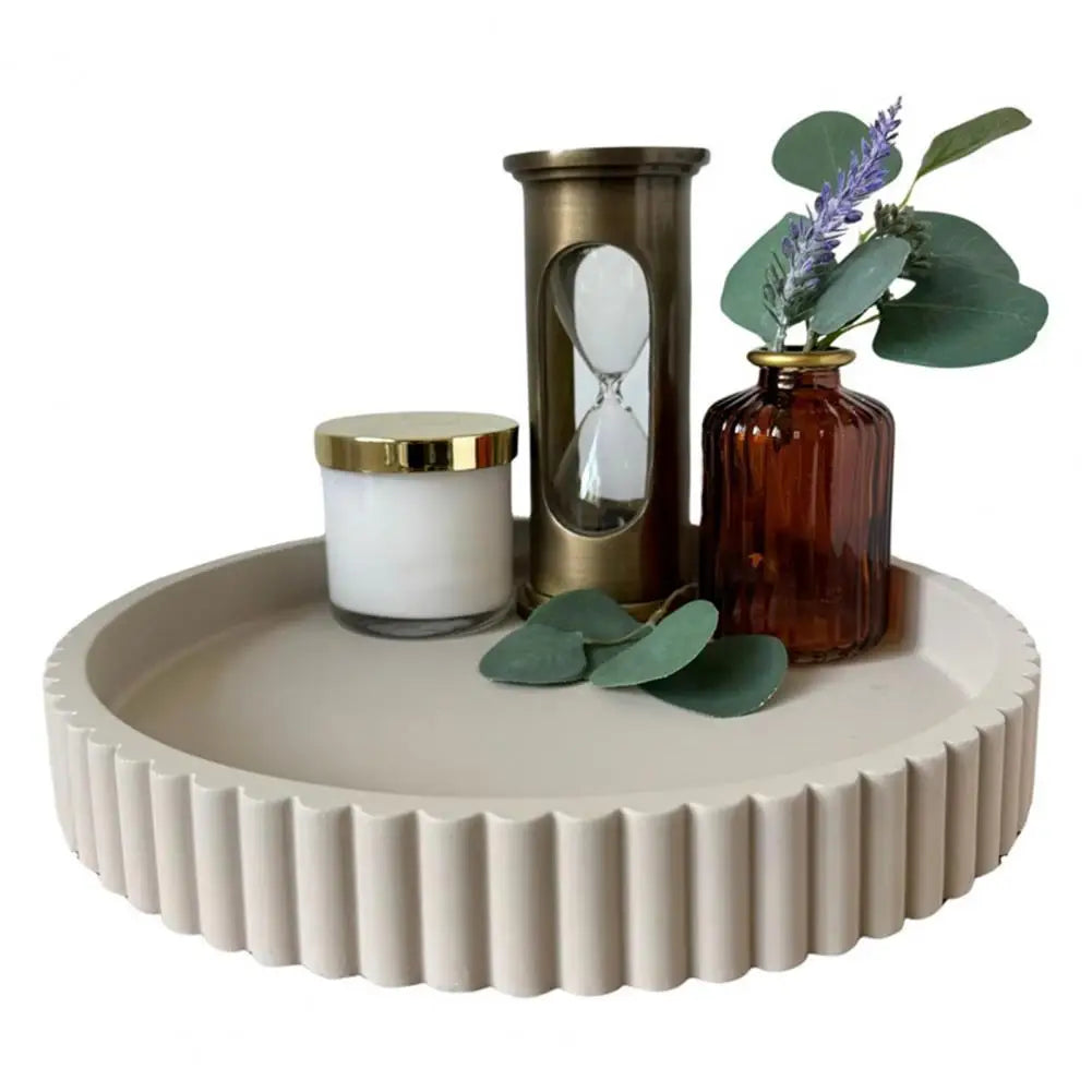 Round Decorative Resin Tray | Minimalist Coffee Table Tray