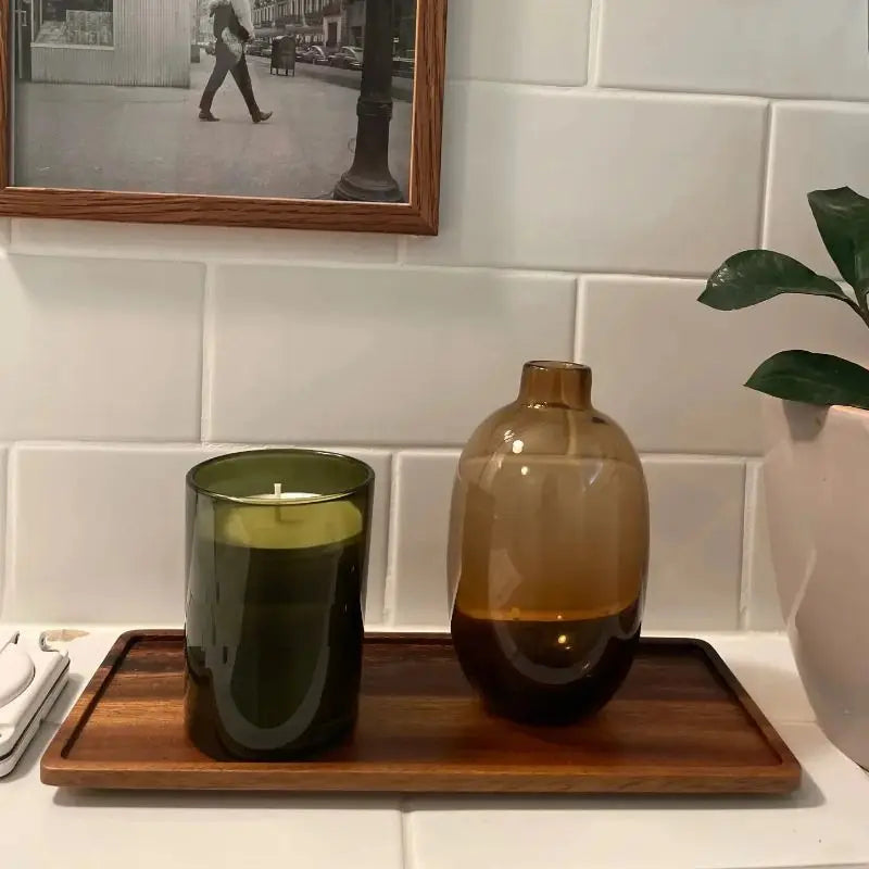 Solid Walnut Serving Tray – One-Piece Wood Board for Coffee, Tea & Snacks