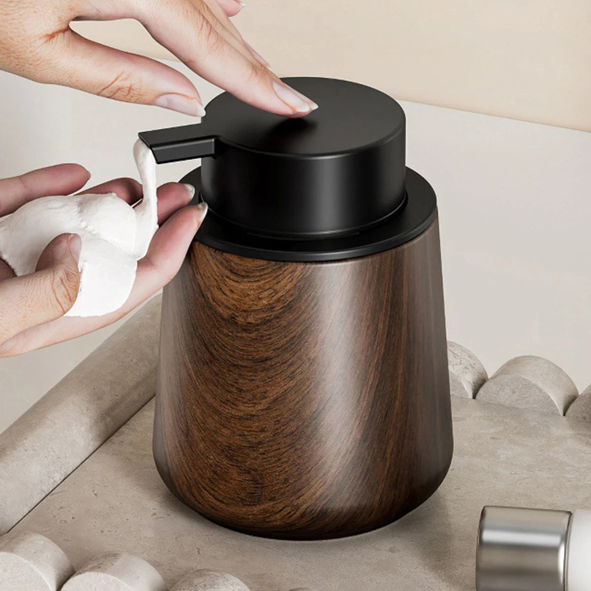 Modern Bathroom Soap Dispenser and Toothbrush Holder Set
