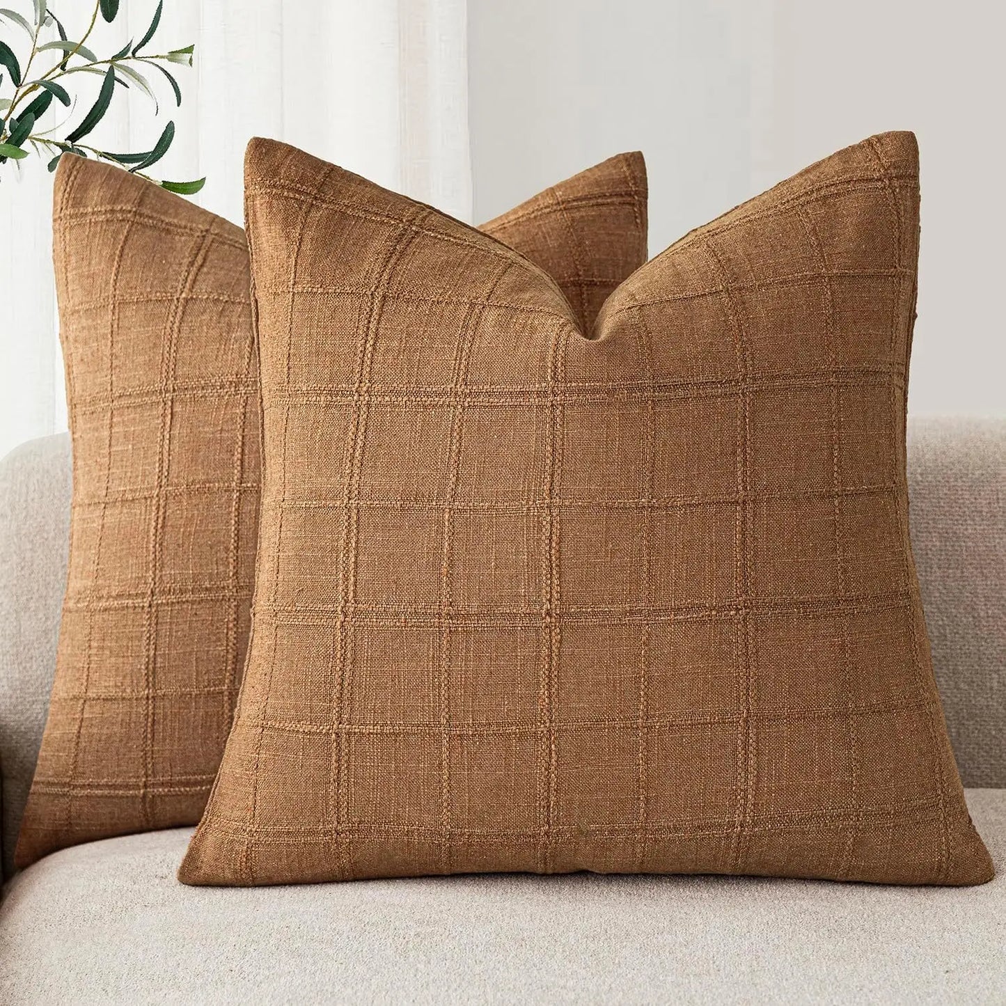 Neutral Linen Pillow Covers | Textured Decorative Cushion Covers
