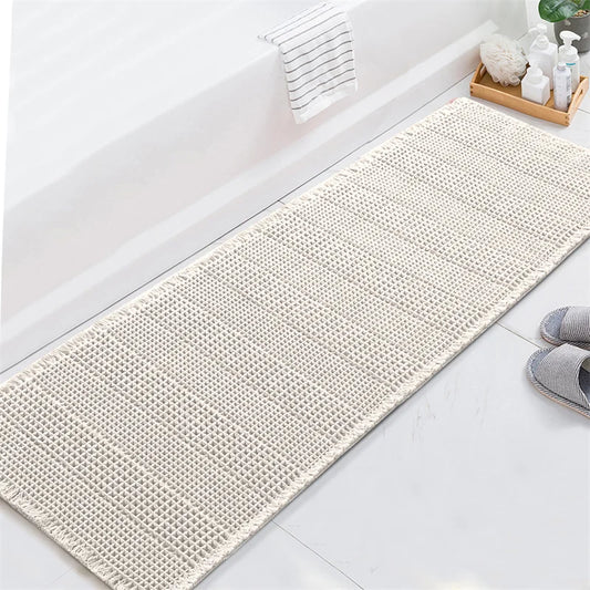 Soft Absorbent Bathroom Mat — Neutral Anti-Slip Rug