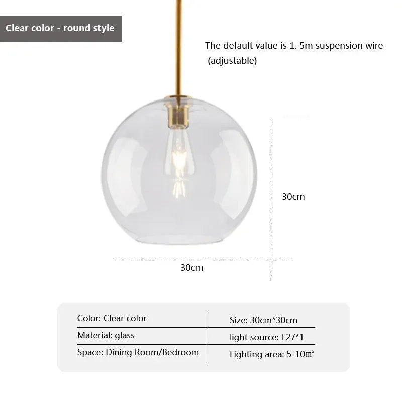 Nordic Glass Pendant Lamp | Modern Hanging Ceiling Light