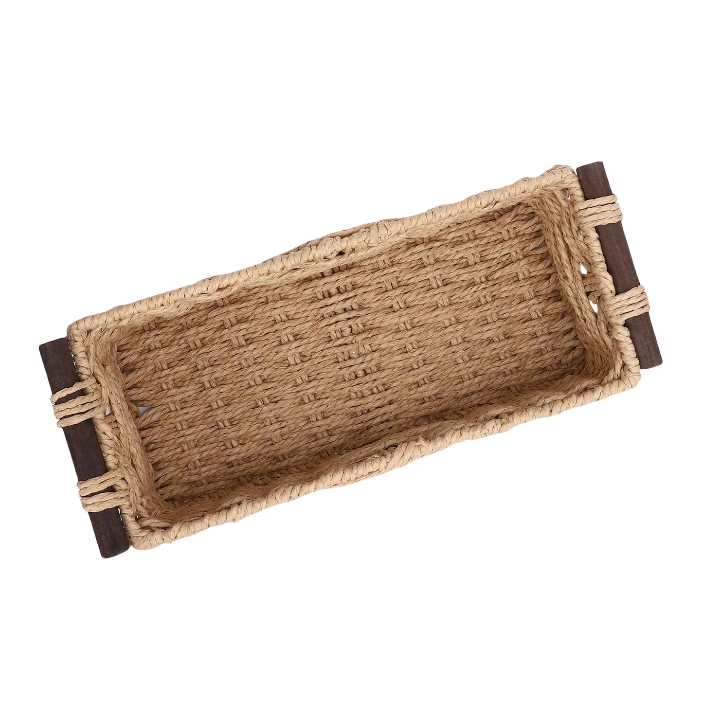 Handwoven Toilet Paper Storage Basket – Paper Rope Organizer (35×15×10 cm)