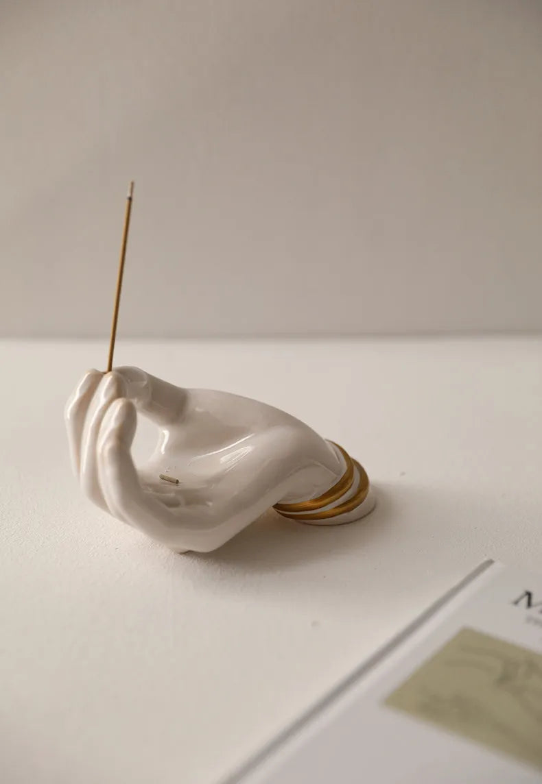 Serenity Palm Ceramic Incense Holder