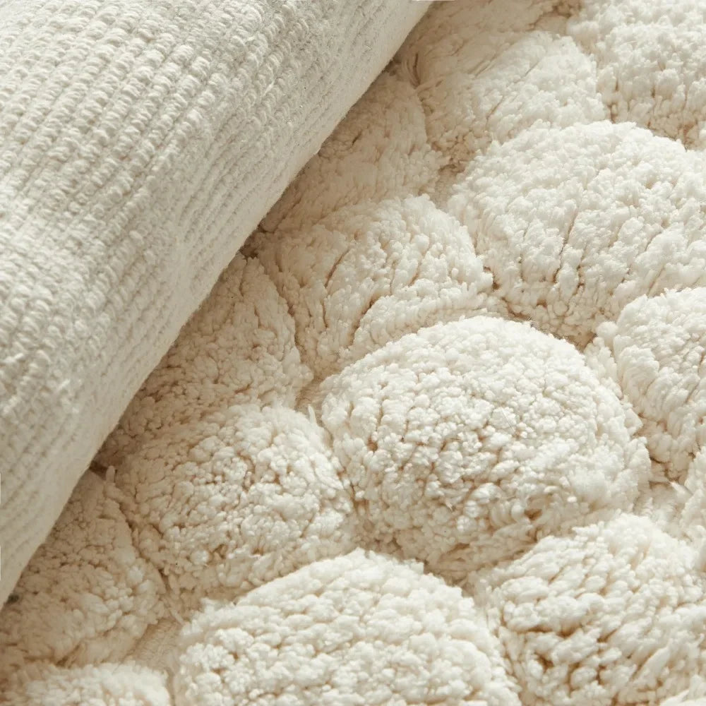 Ivory 2-Piece Cotton Bath Rug Set | Soft Machine Washable Bathroom Mats