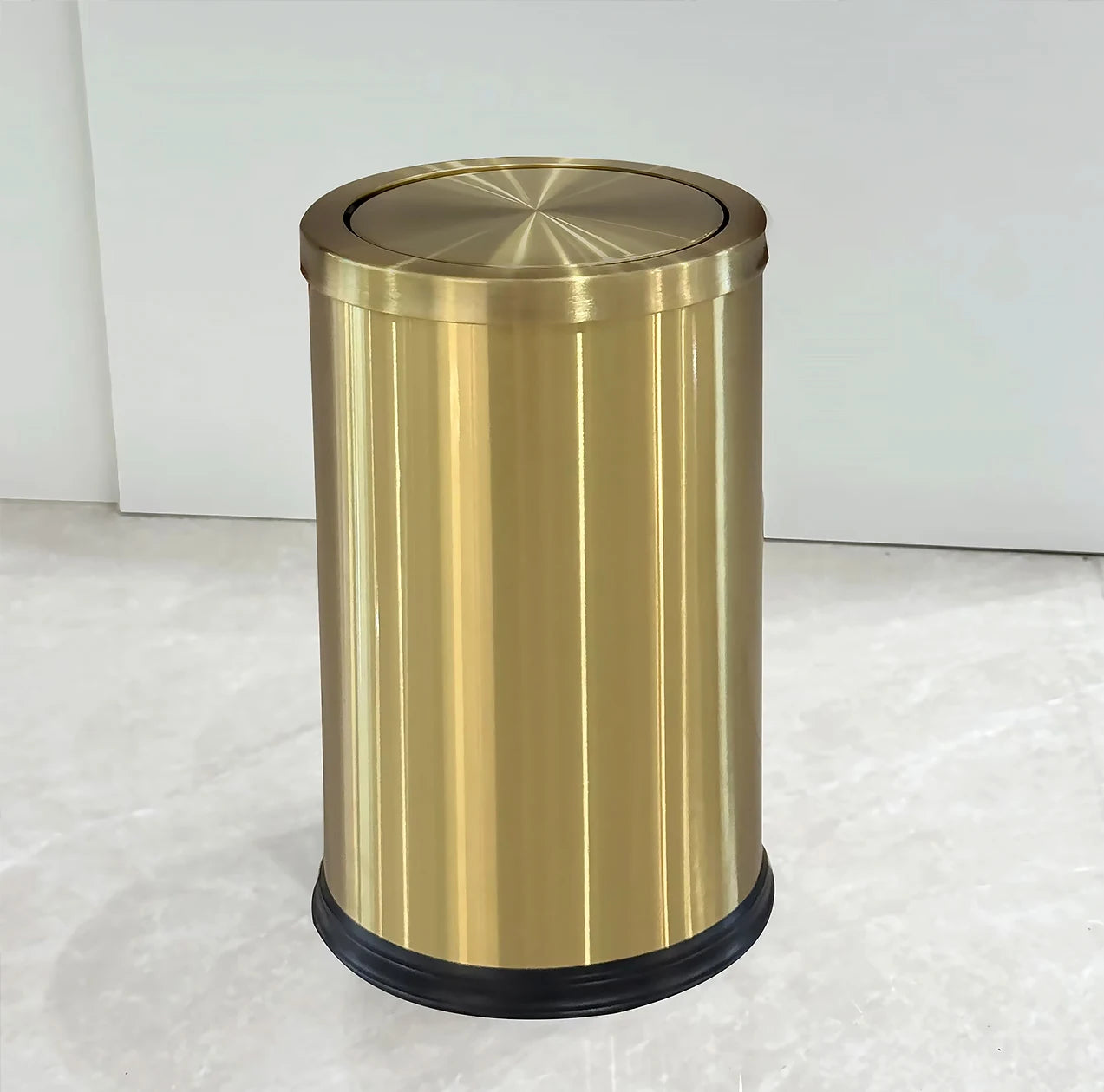 Luxury Gold Bathroom Trash Can with Swing Lid