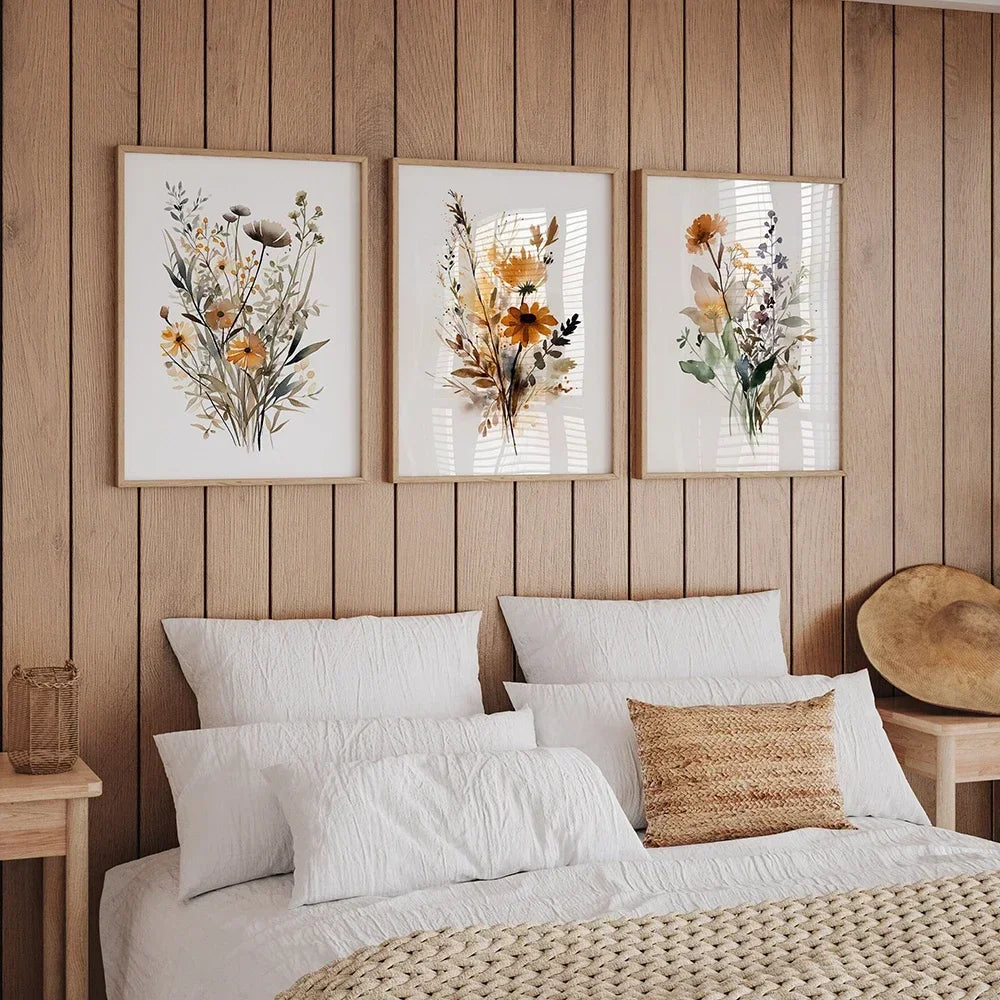 Scandinavian Watercolor Wall Art – Neutral Botanical Prints