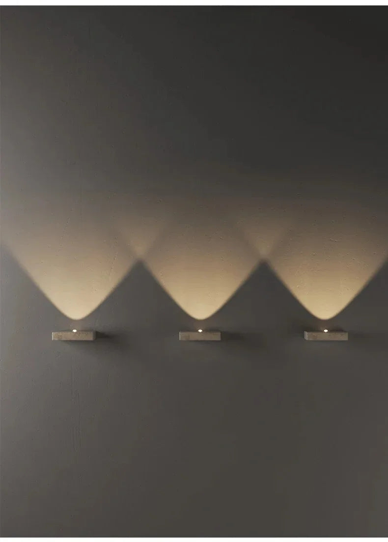 Travertine Wall Sconce | Wabi-Sabi Marble Ambient Wall Light