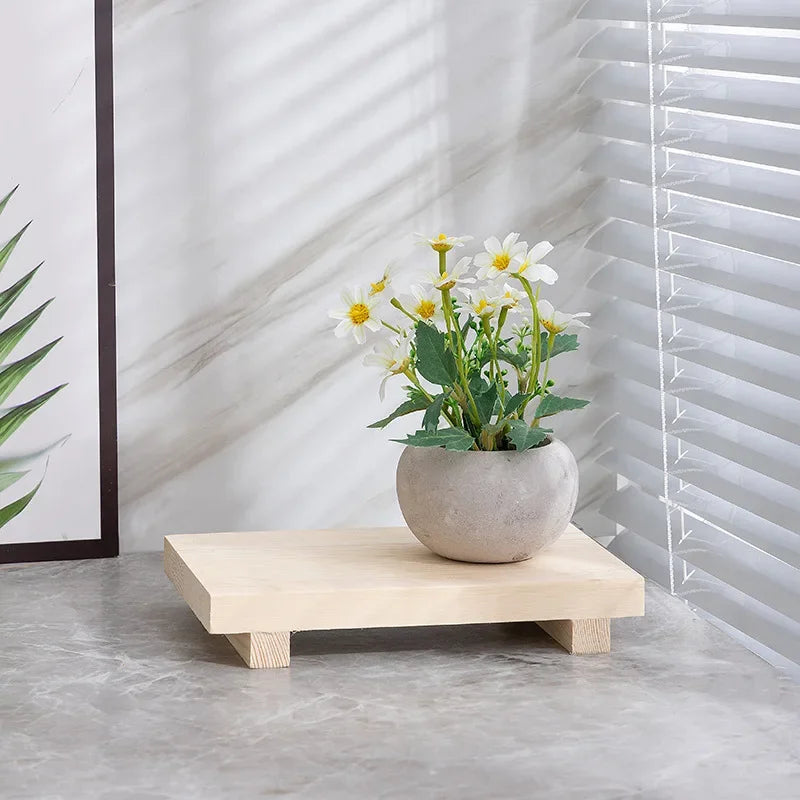 Wood Pedestal Vanity Tray