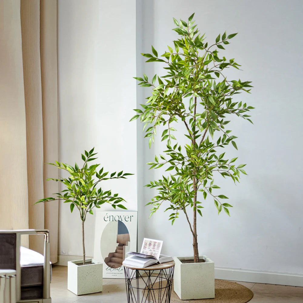 Tall Artificial Tropical Plant (75–140cm) – Faux Palm & Bamboo Greenery