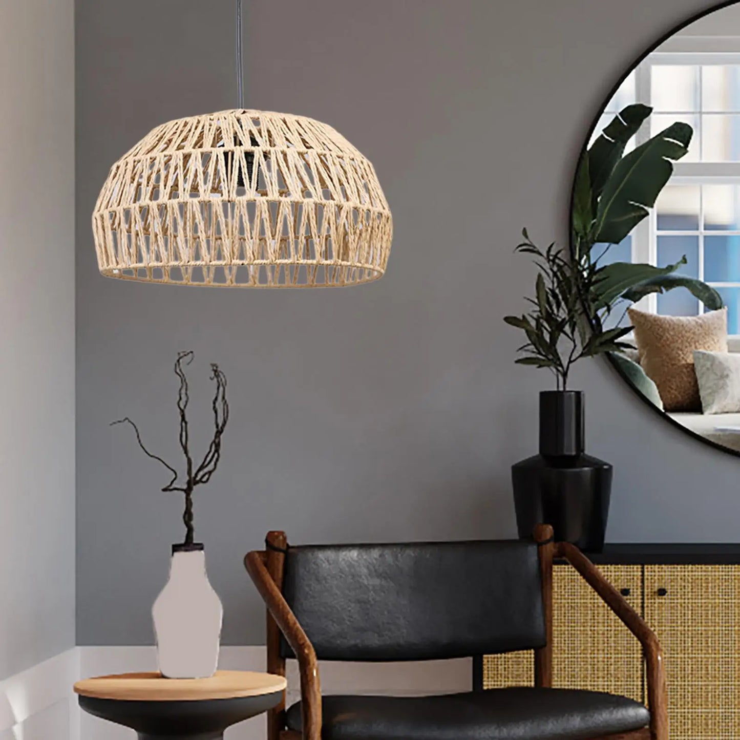 Bohemian Woven Rope Pendant Light