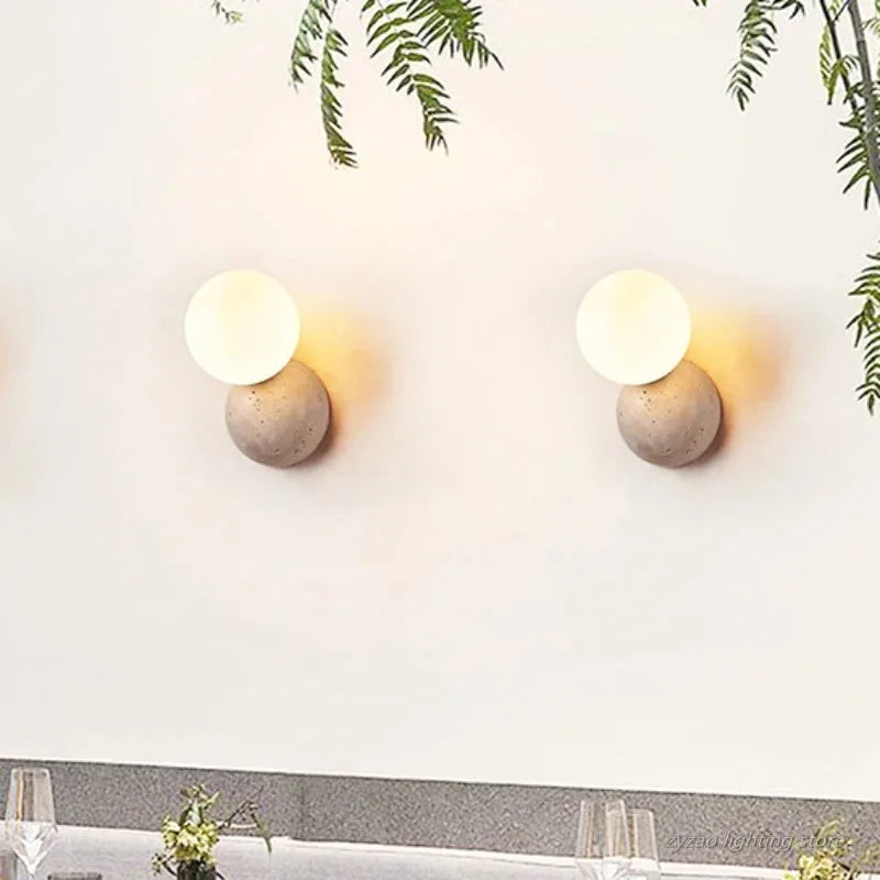 Cream Travertine LED Wall Lamp | Nordic Ambient Light