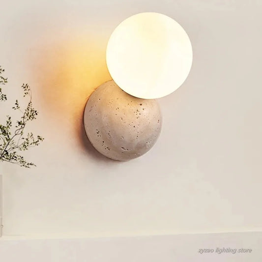 Cream Travertine LED Wall Lamp | Nordic Ambient Light