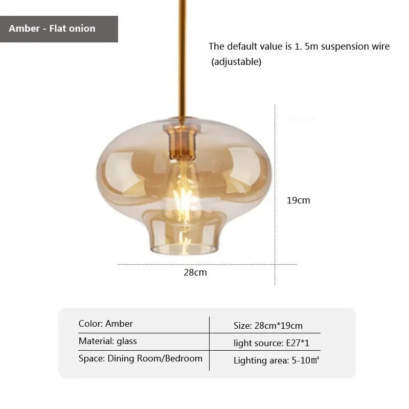 Nordic Glass Pendant Lamp | Modern Hanging Ceiling Light