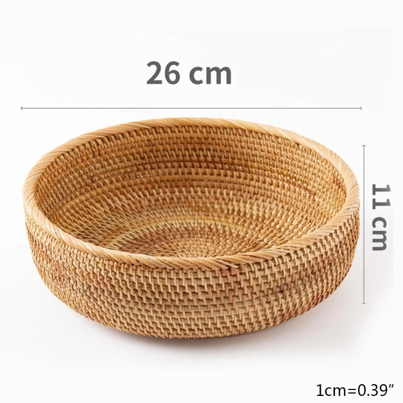 Handwoven Rectangular Rattan Storage Basket